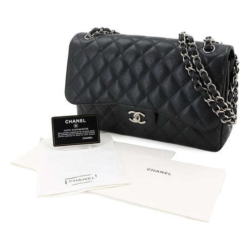 Classic Double Flap Bag Quilted Caviar Jumbo