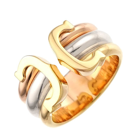 Vendome Louis Cartier Band Ring 18K Tricolor Gold