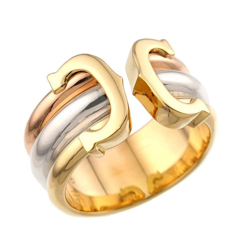 Vendome Louis Cartier Band Ring 18K Tricolor Gold