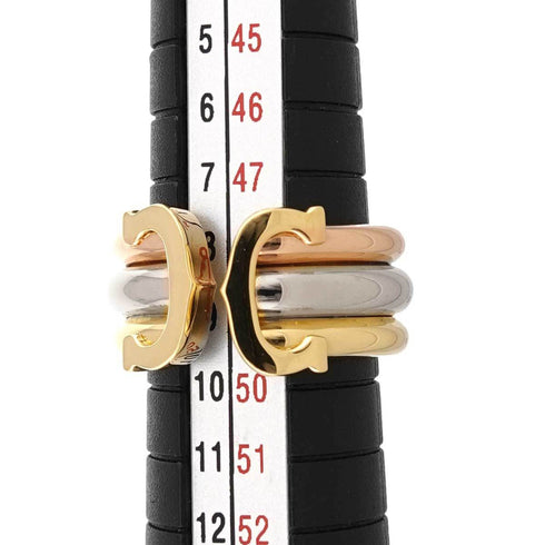 Vendome Louis Cartier Band Ring 18K Tricolor Gold