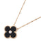 Vintage Alhambra Pendant Necklace 18K Rose Gold and Onyx