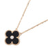 Vintage Alhambra Pendant Necklace 18K Rose Gold and Onyx