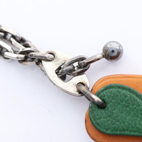 Charm Leather Beige and Green Handbag Charm
