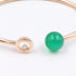 Bracelet 18K Rose Gold With Green Agate and Diamond