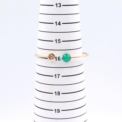 Bracelet 18K Rose Gold With Green Agate and Diamond