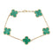 Vintage Alhambra Bracelet 18K Yellow Gold and Malachite