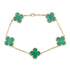 Vintage Alhambra Bracelet 18K Yellow Gold and Malachite