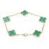 Vintage Alhambra Bracelet 18K Yellow Gold and Malachite