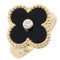 Vintage Alhambra Ring 18K Yellow Gold and Onyx