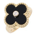 Vintage Alhambra Ring 18K Yellow Gold and Onyx