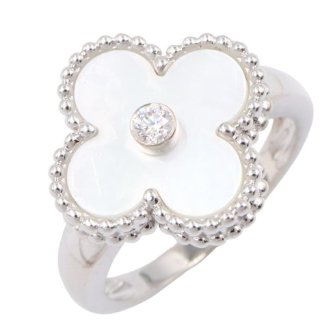 Vintage Alhambra Ring Sterling Silver and 18K White Gold