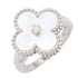 Vintage Alhambra Ring Sterling Silver and 18K White Gold
