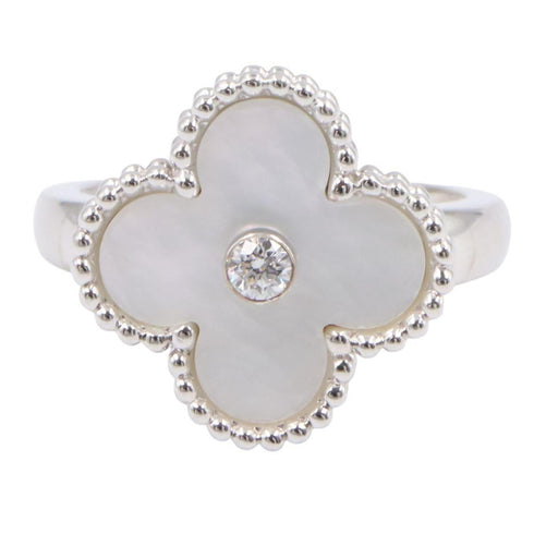 Vintage Alhambra Ring Sterling Silver and 18K White Gold