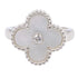 Vintage Alhambra Ring Sterling Silver and 18K White Gold