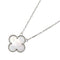 Vintage Alhambra Pendant Necklace Sterling Silver and 18K White Gold