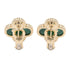 Vintage Alhambra Earrings 18K Yellow Gold and Malachite 18K Yellow Gold