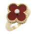 Vintage Alhambra Ring 18K Yellow Gold and Carnelian