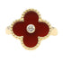 Vintage Alhambra Ring 18K Yellow Gold and Carnelian