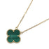 Vintage Alhambra Pendant Necklace 18K Yellow Gold and Malachite