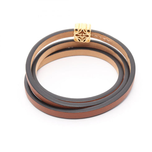 Anagram Twist Bracelet Leather and Gold