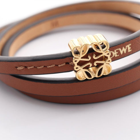 Anagram Twist Bracelet Leather and Gold