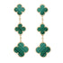Alhambra Earrings 18K Yellow Gold and Malachite 18K Yellow Gold