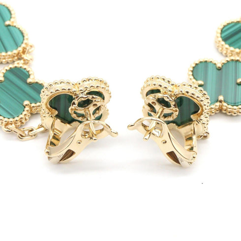 Alhambra Earrings 18K Yellow Gold and Malachite 18K Yellow Gold