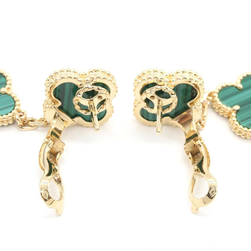 Alhambra Earrings 18K Yellow Gold and Malachite 18K Yellow Gold