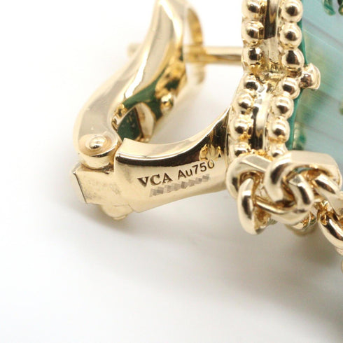 Alhambra Earrings 18K Yellow Gold and Malachite 18K Yellow Gold