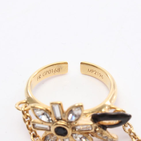 Band Ring Gold and Rhinestone