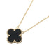 Vintage Alhambra Pendant Necklace 18K Yellow Gold and Onyx