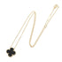 Vintage Alhambra Pendant Necklace 18K Yellow Gold and Onyx