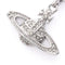 Pendant Necklace Metal and Rhinestone Clear Silver