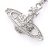 Pendant Necklace Metal and Rhinestone Clear Silver