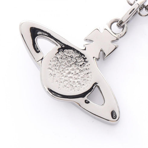 Pendant Necklace Metal and Rhinestone Clear Silver