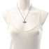 Pendant Necklace Metal and Rhinestone Clear Silver