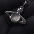 Pendant Necklace Metal and Rhinestone Clear Silver