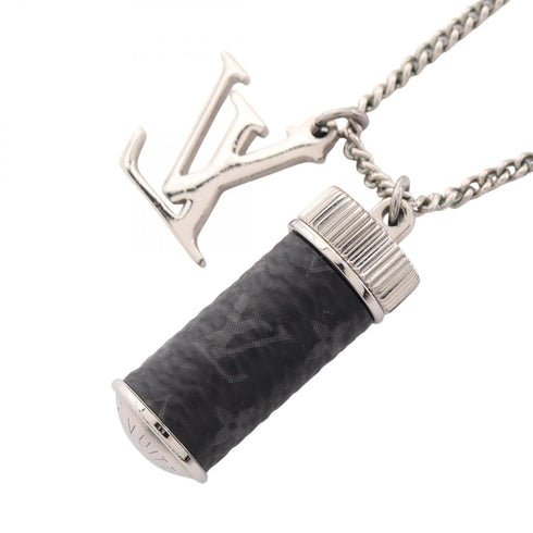 Monogram Eclipse Pendant Necklace Metal Black and Silver