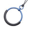 Loop Grand Pendant Necklace Leather and Metal Black Blue