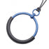 Loop Grand Pendant Necklace Leather and Metal Black Blue