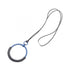 Loop Grand Pendant Necklace Leather and Metal Black Blue