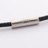 Loop Grand Pendant Necklace Leather and Metal Black Blue