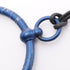 Loop Grand Pendant Necklace Leather and Metal Black Blue