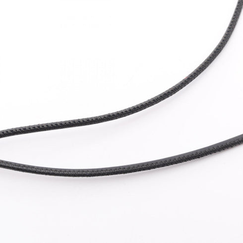 Loop Grand Pendant Necklace Leather and Metal Black Blue