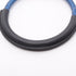 Loop Grand Pendant Necklace Leather and Metal Black Blue