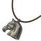 Cheval Horse Choker Necklace Leather and Metal Brown Silver