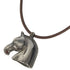 Cheval Horse Choker Necklace Leather and Metal Brown Silver