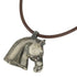 Cheval Horse Choker Necklace Leather and Metal Brown Silver