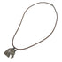Cheval Horse Choker Necklace Leather and Metal Brown Silver