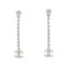 CC Logo Heart Earrings Silver-Tone Metal